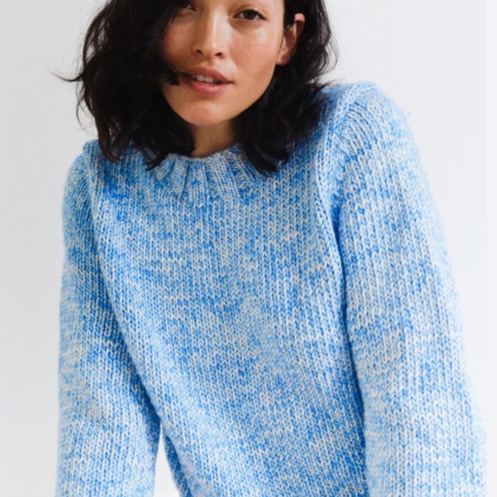 Caron Callahan Agie Cotton Sweater Large Blue